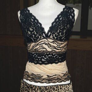 Boston Proper Womens S Mesh Cami Tank Top Black Sheer Sexy Fairy Grunge Y2K Goth